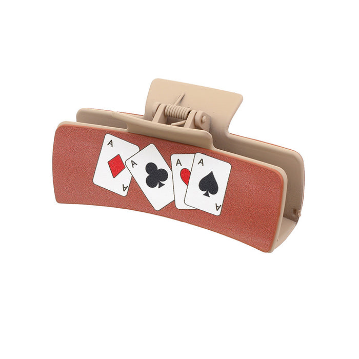 Wholesale Cowboy Vintage Poker Leather Hair Clip JDC-HC-YiTian002