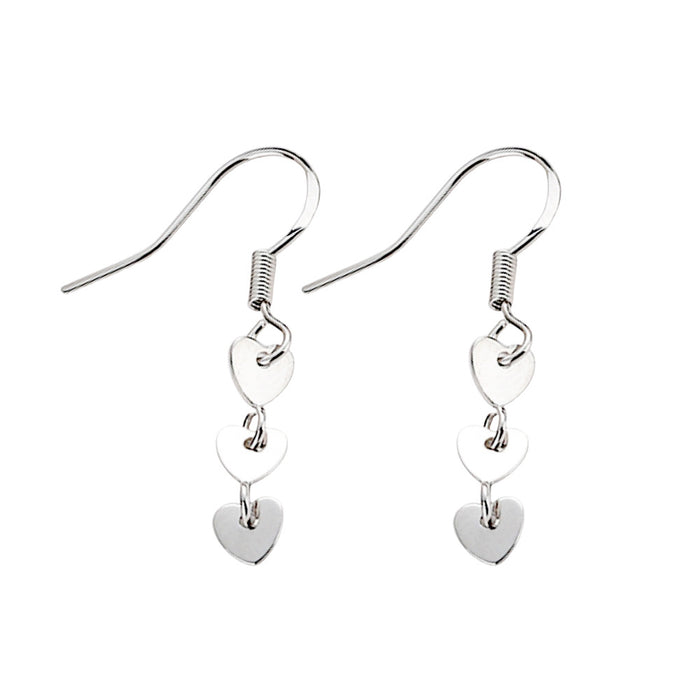 Wholesale Heart shaped earrings, women's light luxury handmade heart-shaped tassel ear hook