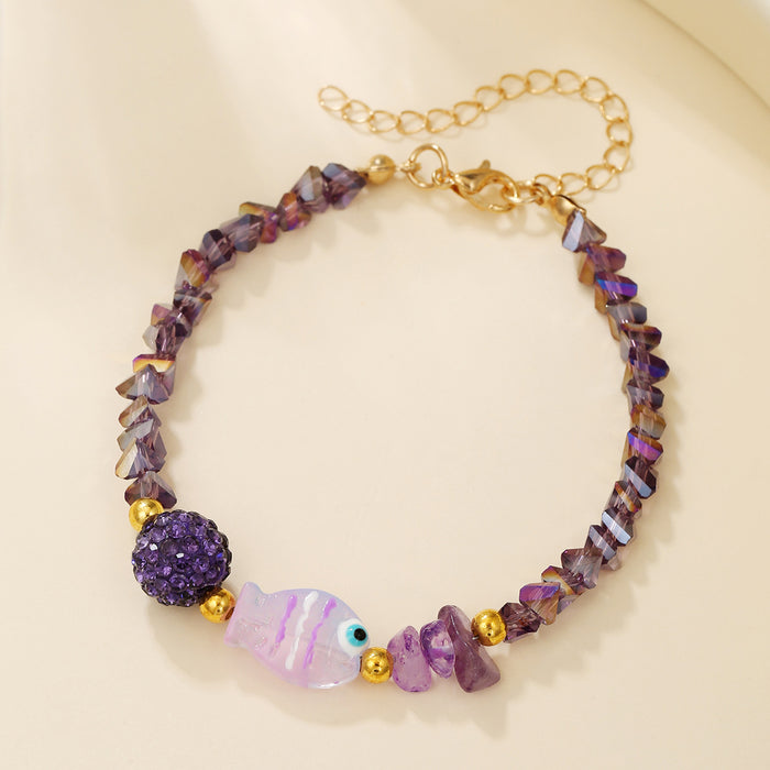 Wholesale Weaving Bracelet Glass Pendant Bracelet