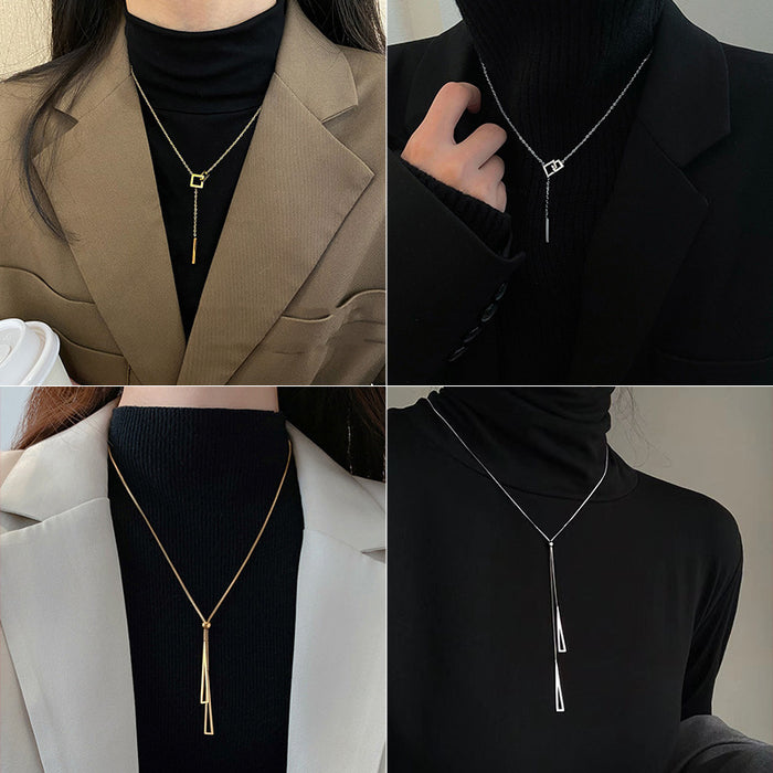 Wholesale Sweater chain, trendy necklace, light luxury, niche, high-end, long style, paired with base shirt accessories