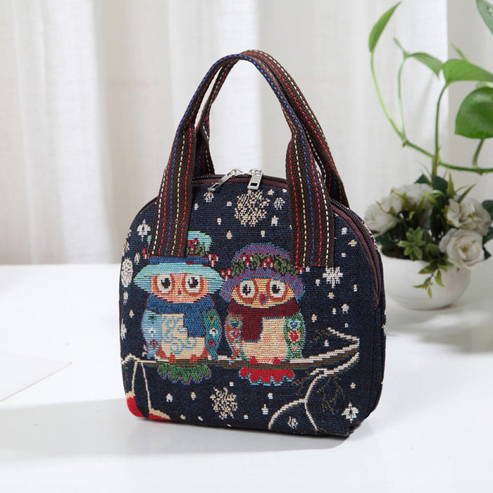 Wholesale Women's Handbag Woven Ethnic Style Small Cloth Bag For Shopping Work Mommy Carrying Mobile Phone Outdoors Tote Bag