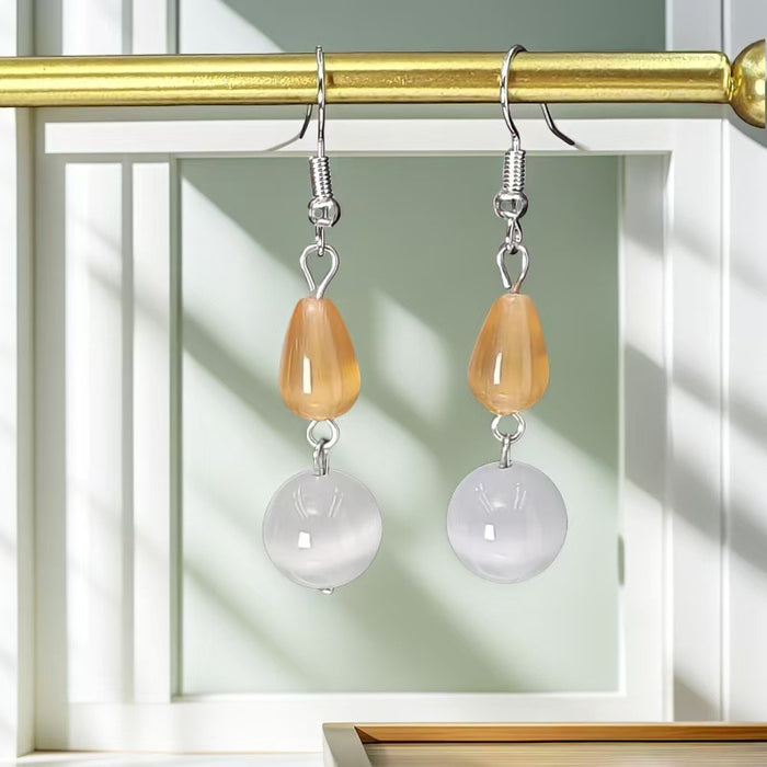 Wholesale   simple cat's eye stone earrings  earrings retro niche  earrings