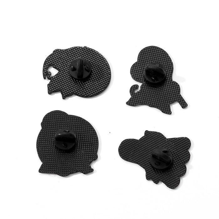 Wholesale Sports Cat Brooch Badge Cute Black Cat Badminton Tennis Football Basketball Schoolbag Decoration Oil-Drip Zinc Alloy