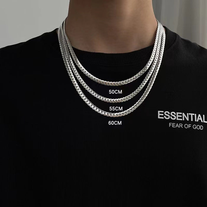 Wholesale Titanium steel Cuban chain necklace versatile, light luxury, niche sweater chain