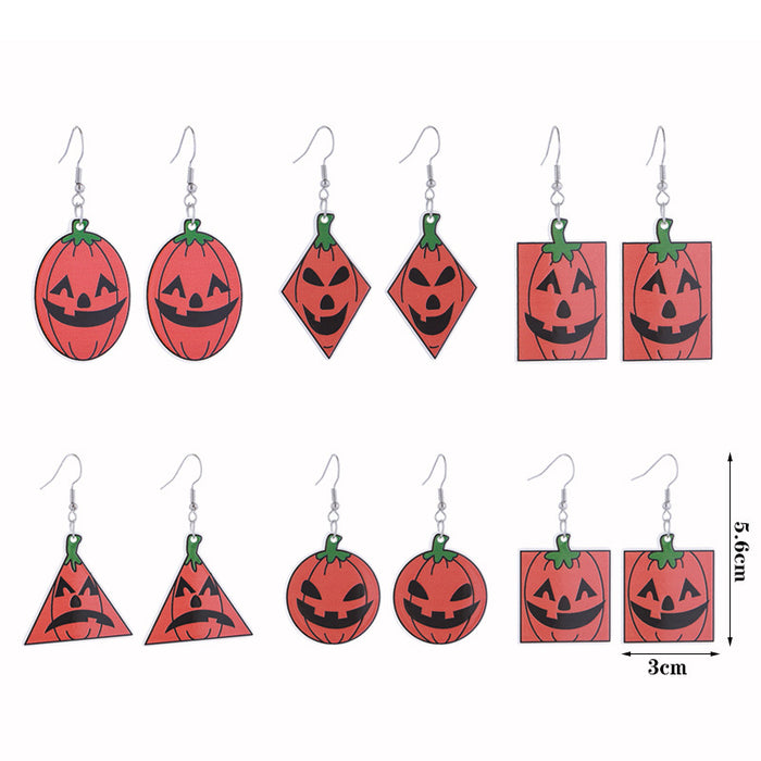 Wholesale Acrylic Pumpkin Head Luminous Earrings  Funny Horror  Earrings