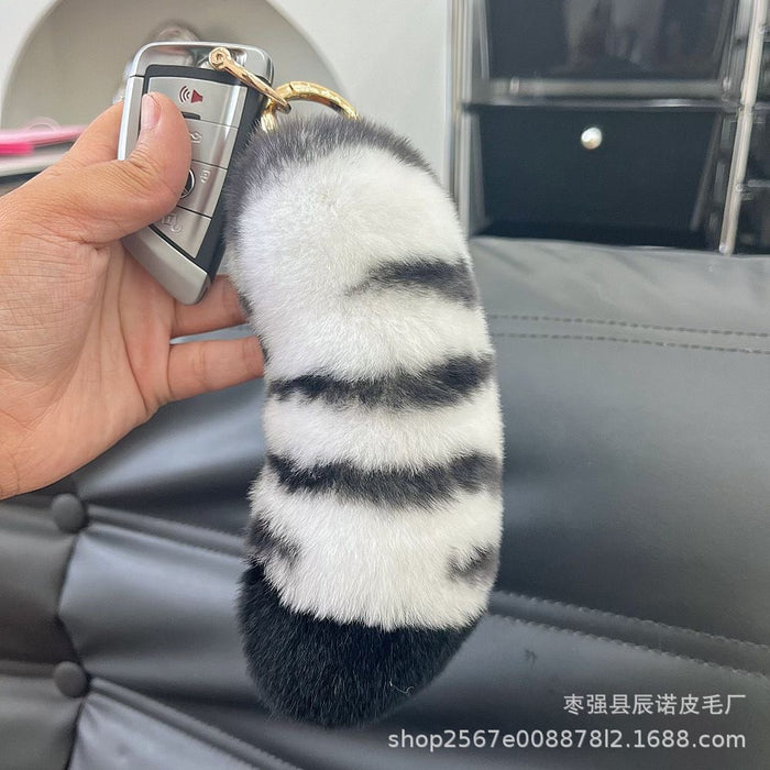 Wholesale Mao car keychain pendant, plush couple gift, niche