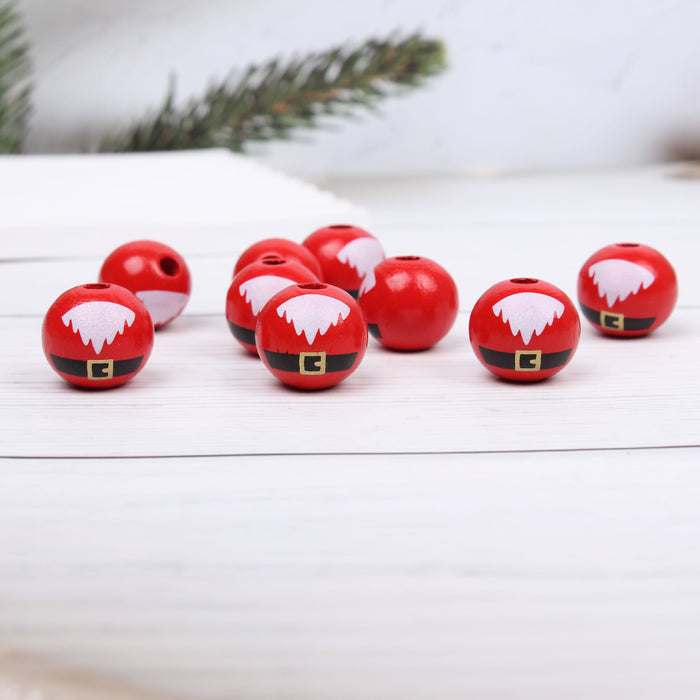 Wholesale 50PCS Santa Claus Smiley Face Wooden Beads JDC-BDS-TianYue016