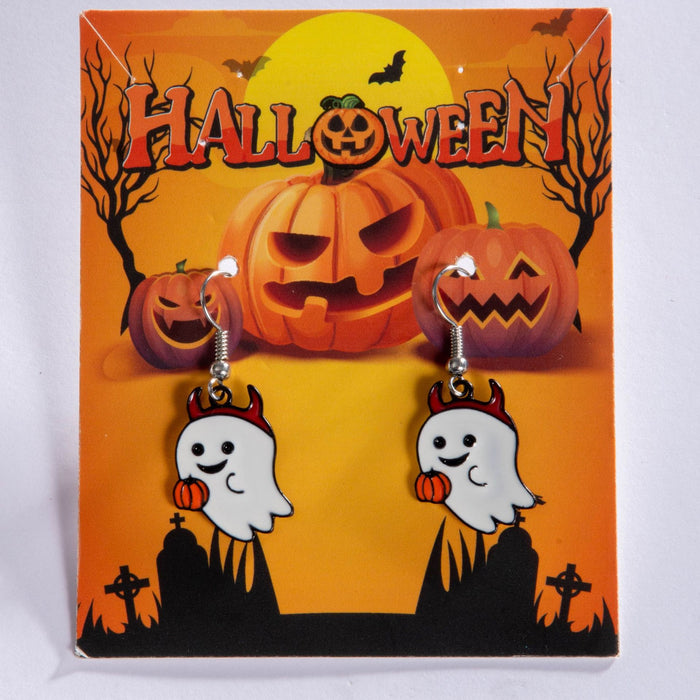 Wholesale Halloween Alloy  Earrings Pumpkin Ghost Design Party Jewelry Accessory MOQ≥2