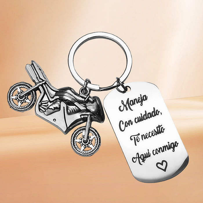 Wholesale Thank You Gift Inspirational Keychain Motorcycle Accessories Stainless Steel Keychain
