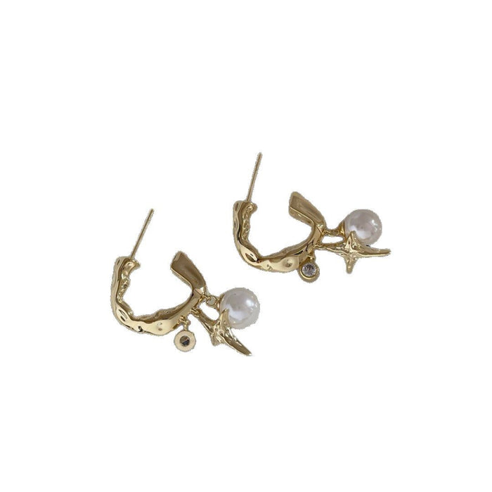 Wholesale Fashionable and minimalist design, pearl earrings, silver pendant earrings, light luxury