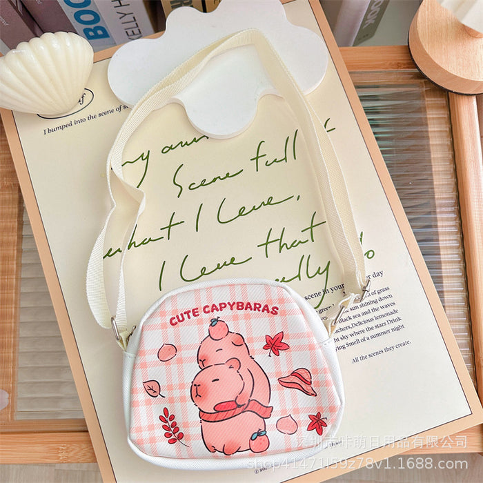 Wholesale Cloth Crossbody Bag Semicircle Shoulder Bag Children' s Small Backpack Shoulder Bag  Capybara Crossbody Bag