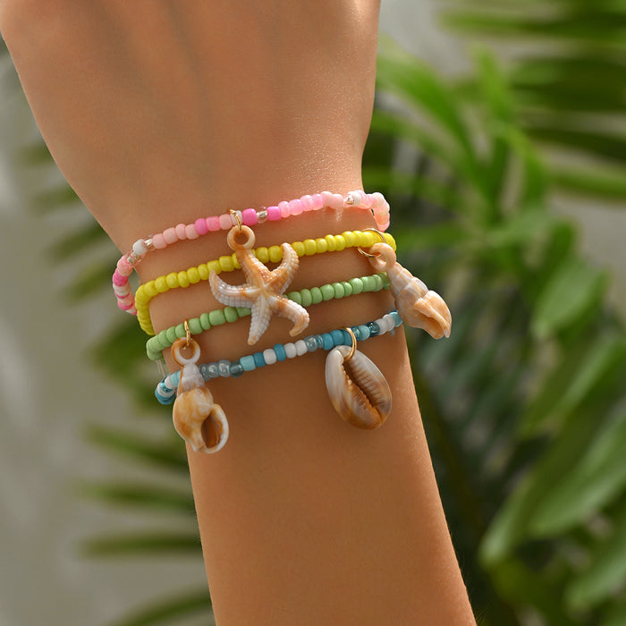 Wholesale Shell Bracelet Set Colored Soft Ceramic Starfish Bracelet