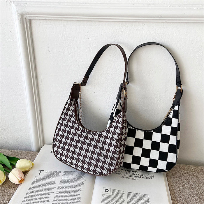 Wholesale New Houndstooth Women's Bag  Shoulder Crossbody Bag Stylish  Handbag