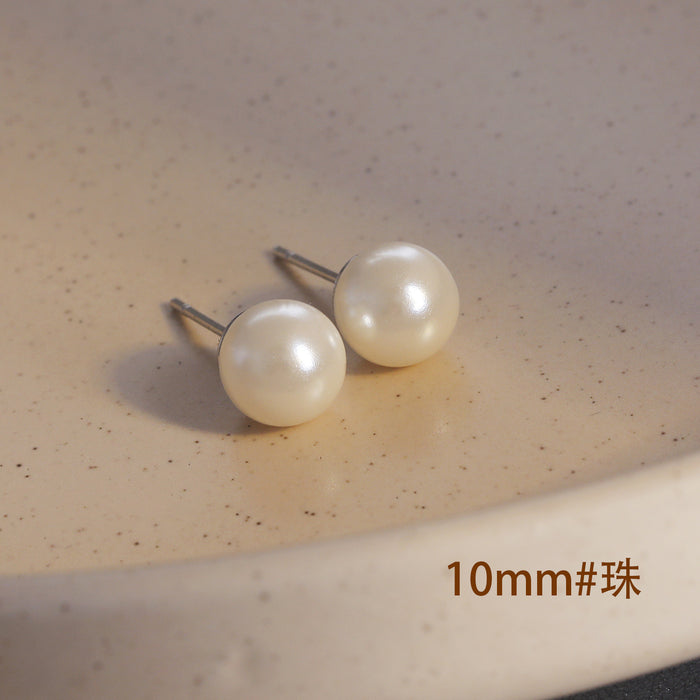 Wholesale Silver Needle Pearl Silver Ear Nail Strong Light Retro Earrings