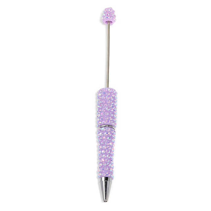 Wholesale Creative DIY full diamond beaded ballpoint pen multicolor plastic beaded pen hand-set diamond beaded pen