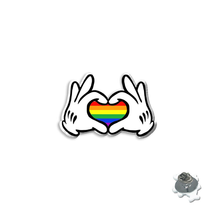 Wholesale Cute rainbow Mouse series brooch color collar pin resin collar pin bag accessories