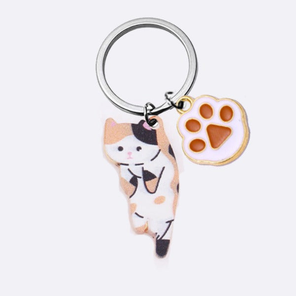 Wholesale Cute cartoon Cat keychain alloy dripping accessories student backpack pendant small gift