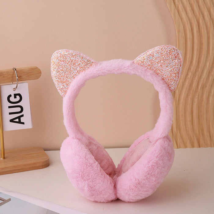 Wholesale warm winter rabbit fur children' s earmuffs
