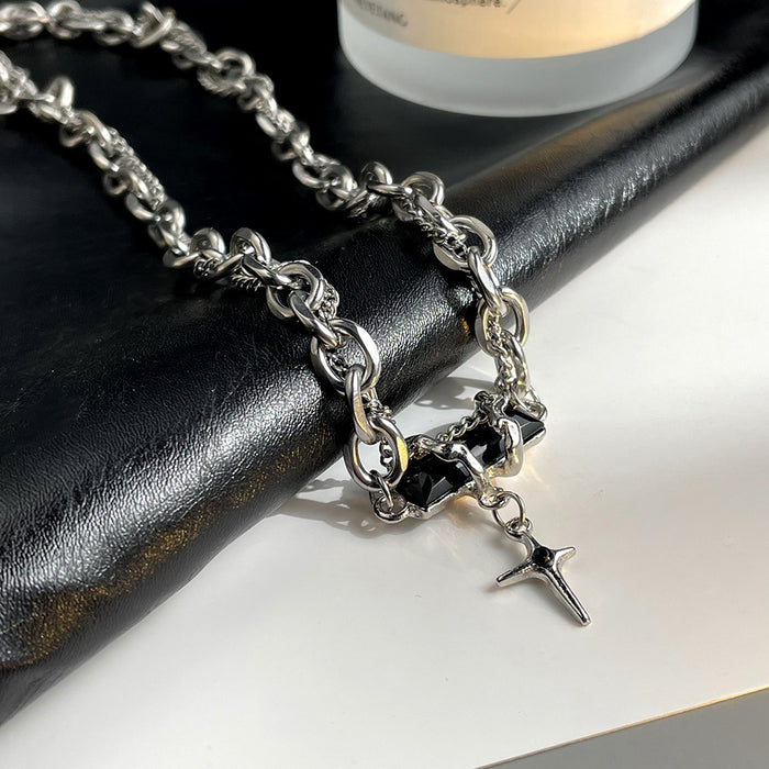 Wholesale Niche winding titanium steel necklace, personalized collarbone chain, sweater chain