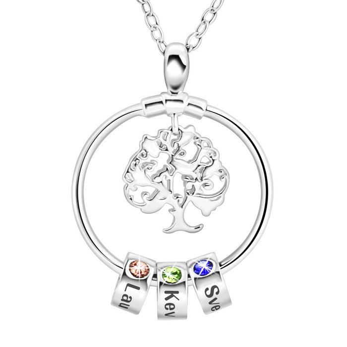 Wholesale Engraved Diamond MOM Mother's Day Stainless Steel Necklace JDC-NE-YiJia008