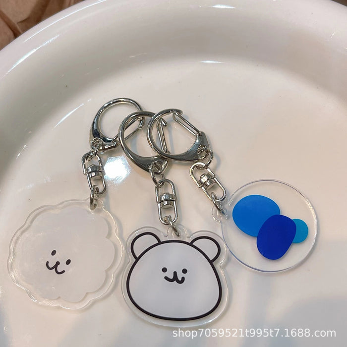 Wholesale Cute Keychain Double-sided Acrylic Female Student Bag Accessories Children' s School Bag Couple' s Best Friend Small Pendant