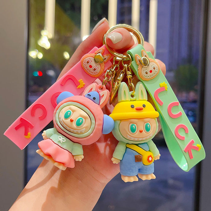 Wholesale Cross-dressing doll cartoon keychain cute couple school bag pendant car keychain claw machine small gift