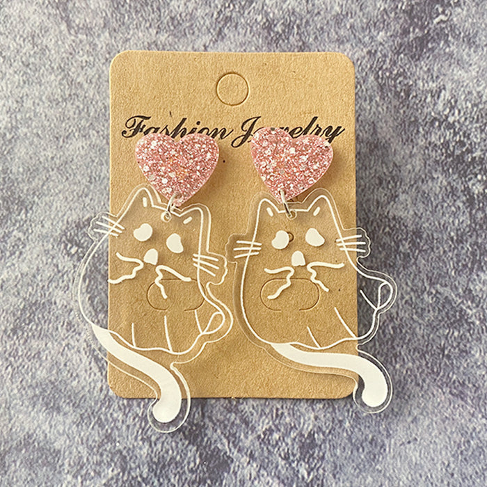 Wholesale  Ghost Cat Cute Funny Ghost Earrings Holiday Transparent Earrings