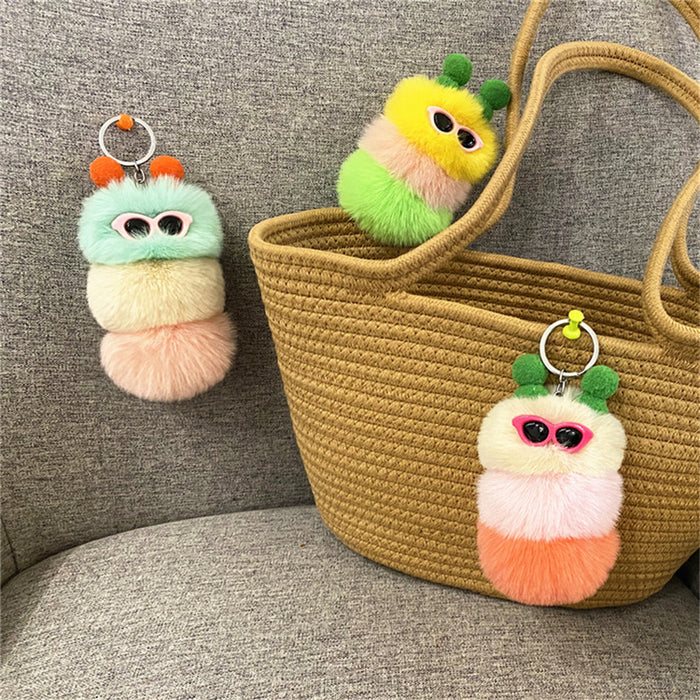 Wholesale Keychain Cartoon Plush Doll Car Keychain Ring Hairball Bag Pendant Accessories