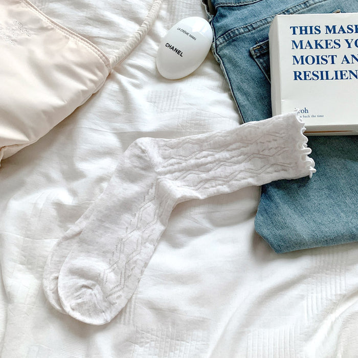 Wholesale Socks thin, mid tube mesh breathable stacking socks