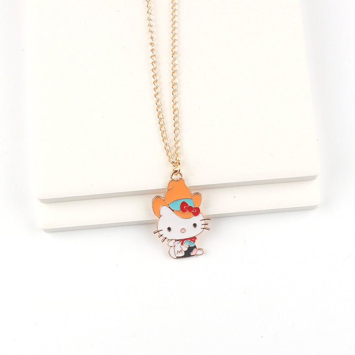 Wholesale Cartoon Cat Alloy Pendant Necklaces JDC-NE-FuYu001