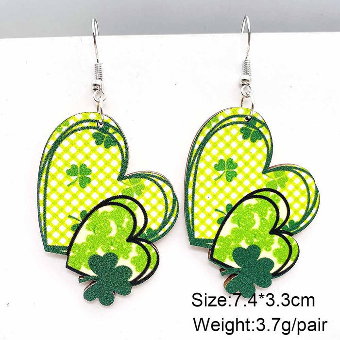 Wholesale Earrings Clover Penguin Owl Wooden Earrings Earrings JDC-ES-YaChen017