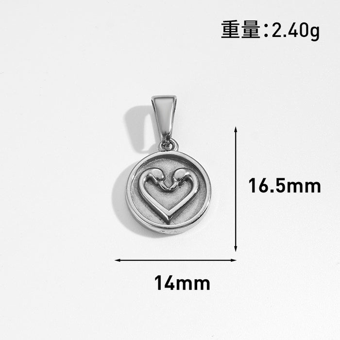 Wholesale 6pcs/set DIY Pendant Stainless Steel Plated 24K Gold Flower Heart  Geometric Jewelry Accessories