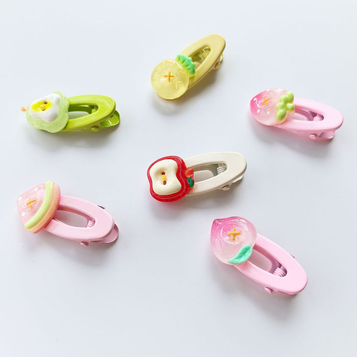 Wholesale Fruit side clip cute children's hair clip dopamine oval clip sweet wind hairpin