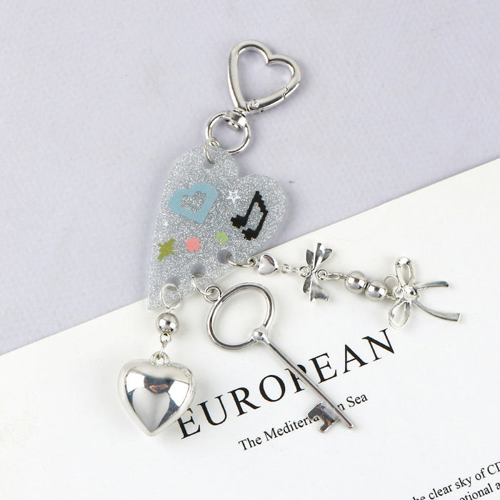 Wholesale Blue Powder Acrylic Colorful Sequins Alloy Bow Love Accessories