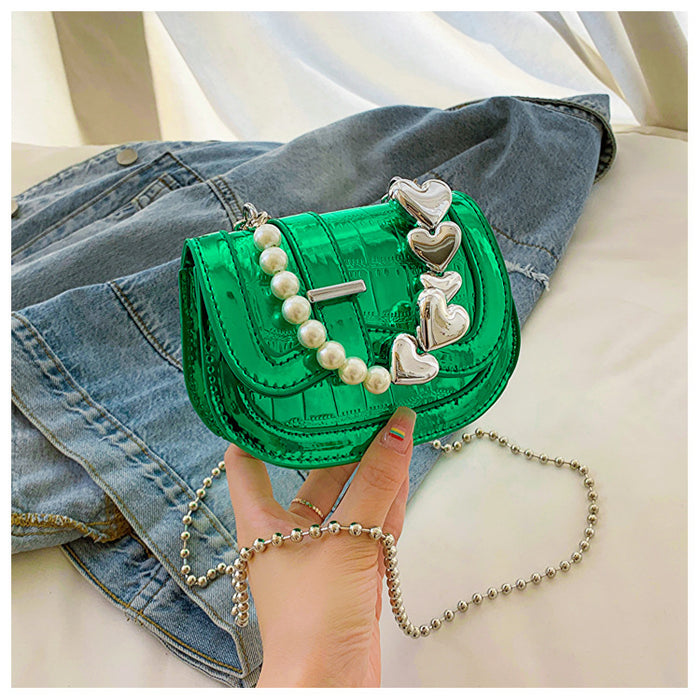 Wholesale Mini small bag, high-end texture diagonal bag, fashionable glossy chain shoulder bag