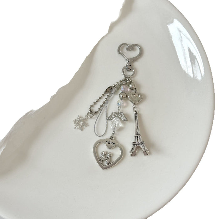 Wholesale Peach Heart Keychain Women's Exquisite Love Key Pendant  Bag Hanging Accessories