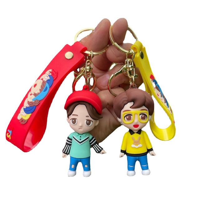 Wholesale Q-version keychain cute bag pendant car keychain ring hanging decoration small gift wholesale