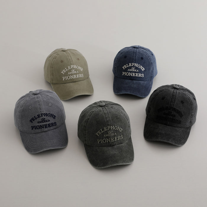 Wholesale American Retro Letter Kids Baseball Cap Navy Blue Sun Hat Fashion Accessory Cute Gift For Boys Girls Boutique Resale