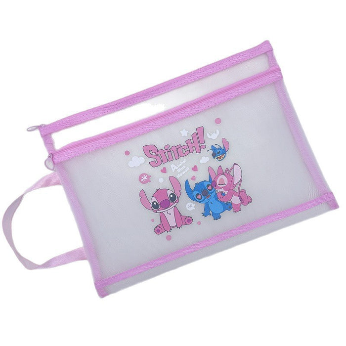 Wholesale 10pcs/ pack A4 Double-Layer Mesh Zipper Bag File Folder