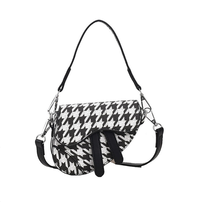 Wholesale PU Retro Mini Saddle Bag, Fashionable and Versatile, Contrasting Color Mini Children's Crossbody Bag JDC-SD-YuanDuo091
