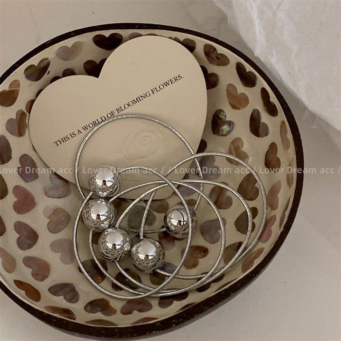 Wholesale Bright Silver Ball High Elastic Rubber Band Hair