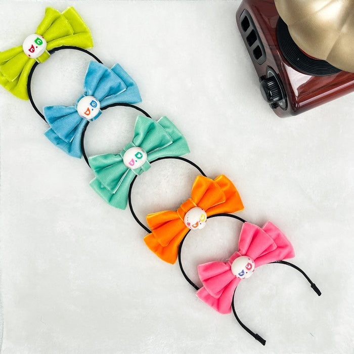 Wholesale Headband Vinyl Glue Doll Clothes Velvet Bow Hand-Painted Accessories