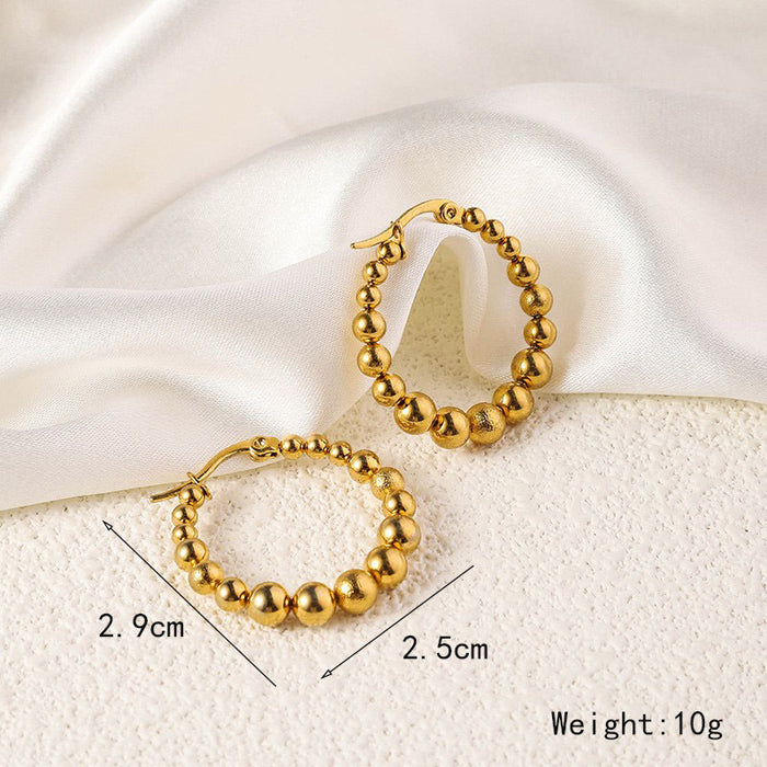 Wholesale New High-end Titanium Steel Earrings for Women with Irregular Heart Circles and 18k Gold Plated Non Fading Accessories JDC-ES-RX003