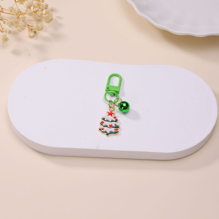 Wholesale Christmas gift keychain cartoon bell old man snowflake pendant bag jewelry pendant