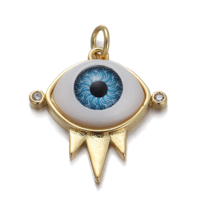 Wholesale Turkish Evil Eye Zircon Oil Drop Pendant JDC-PT-YJ009