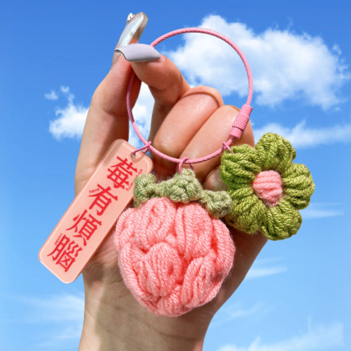 Wholesale Cute yarn crochet car keychain bag pendant