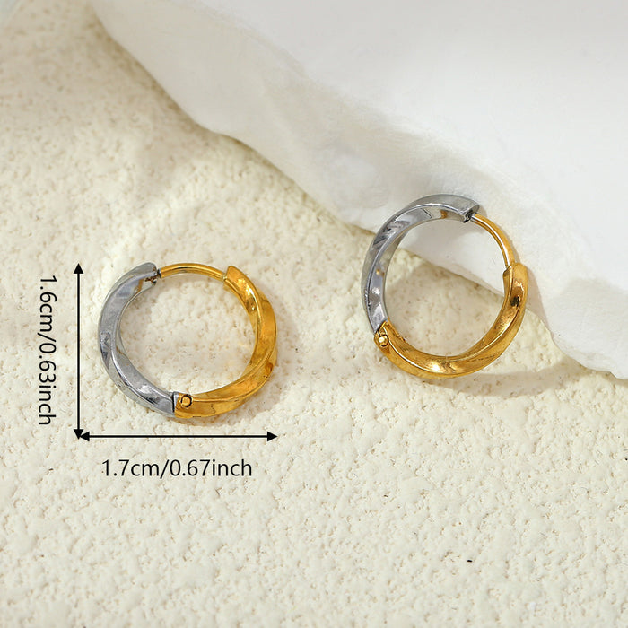 Wholesale Circular earrings made of stainless steel with gold-plated finish, featuring a minimalist design and titanium steel earrings