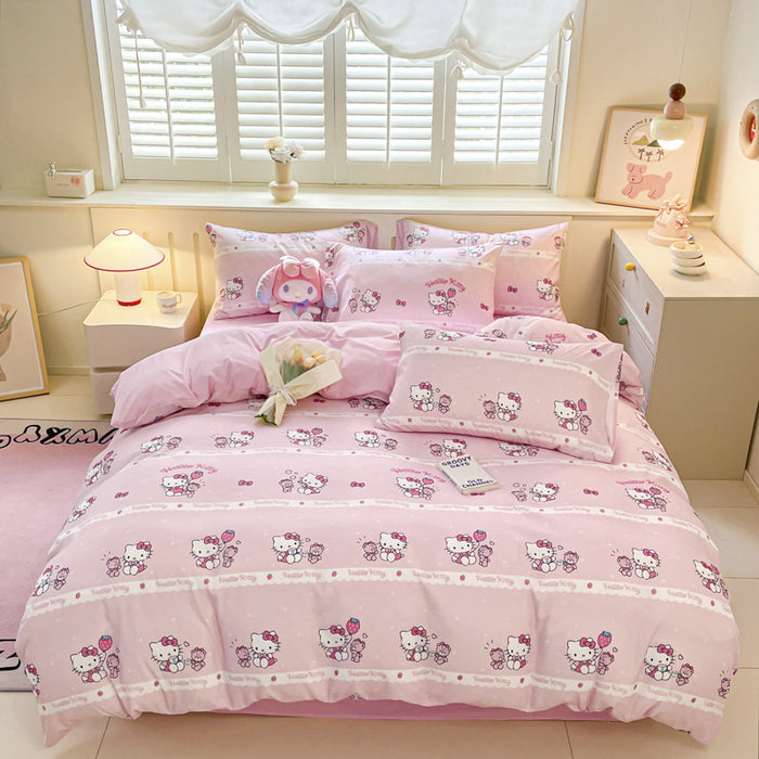 Wholesale A-level Cloud Washed Cotton Cute Cartoon Girl Heart Dormitory Bed Sheets JDC-SEE-AiErMei004