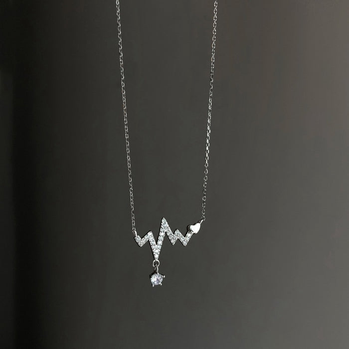 Wholesale Heartbeat Necklace Niche Personality Clavicle Chain Neck Chain