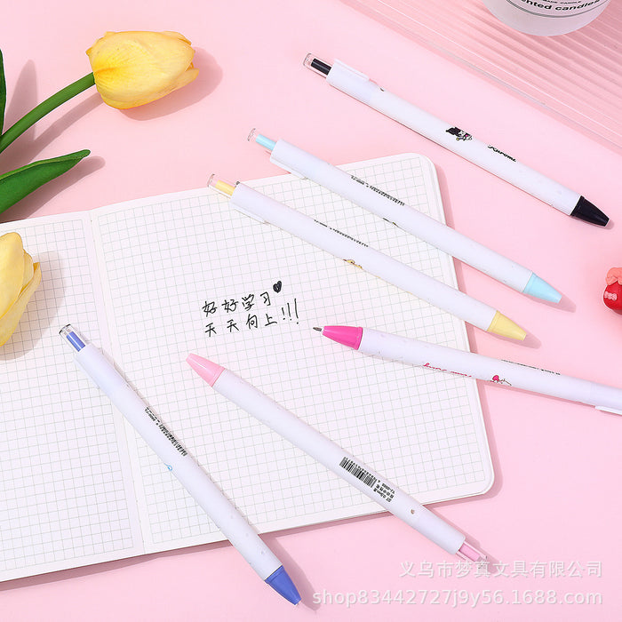 Wholesale 6pcs/ box Quick-dry Test Pen Students Press Gel Pen Cute Simple